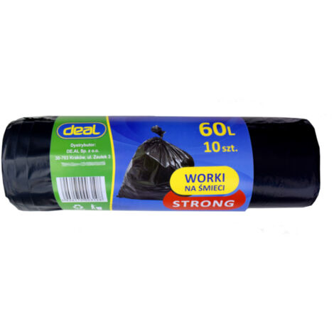 Sacs poubelle 60L résistants LD, lot de 10
