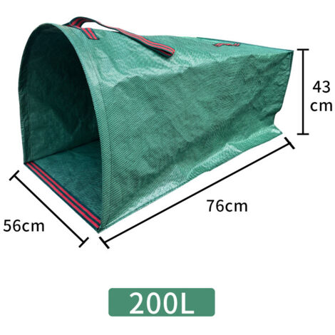 Sacs poubelle de jardin de 53 gallons, paquet de 2, sacs poubelle de grande capacité avec poignées, pour collecter les déchets de jardin, les feuilles mortes, etc., poubelle pliable.