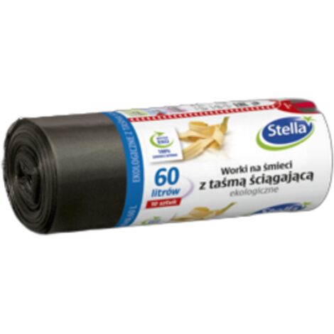 Sacs poubelle écologiques Stella 60L 10 pièces avec cordon de serrage en PEBD
