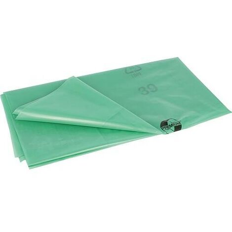 Sacs poubelle en LDPE recyclé pour conteneur 120 l, 950 x 1200 mm vert transparent, UE 200 pièces
