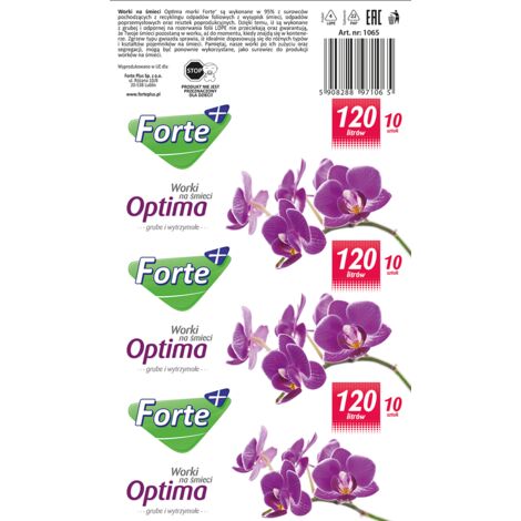 Sacs poubelle Forte+ Optima 120 L, 10 pièces, PEBD
