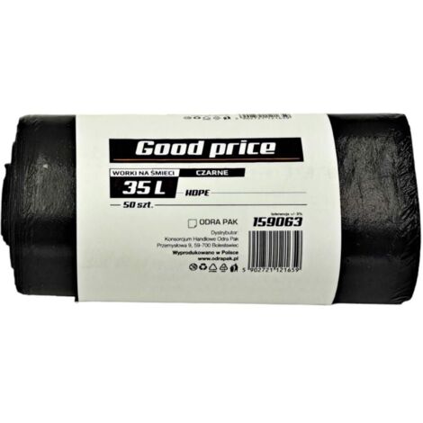 Sacs poubelle noirs 35L HD, lot de 50