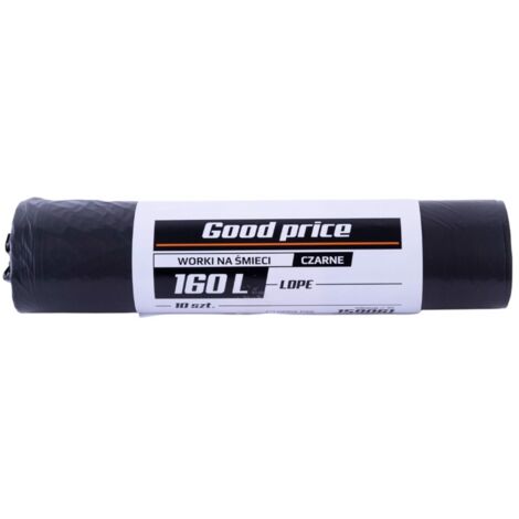Sacs poubelle noirs LDPE 160L, lot de 10, bon prix