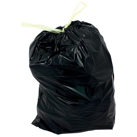 Sacs poubelles 50 litres avec liens coulissants l680 x h750mm épaisseurs 26 microns rouleau de 25 sacs