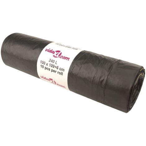 Sacs poubelles avec cordons 150 pcs noir 240 L CFW686256