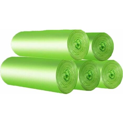 Sacs Poubelles Bio 30 Litres, Lot de 100 Sacs Poubelles Indéchirables, Sacs Déchets Alimentaires de Cuisine, 100% Compostables & Biodégradables Sacs Poubelles en Amidon de Maïs,