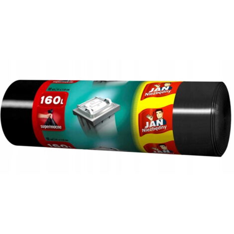 Sacs poubelles Jan Niezbędny 160 l, lot de 10, universels, noirs