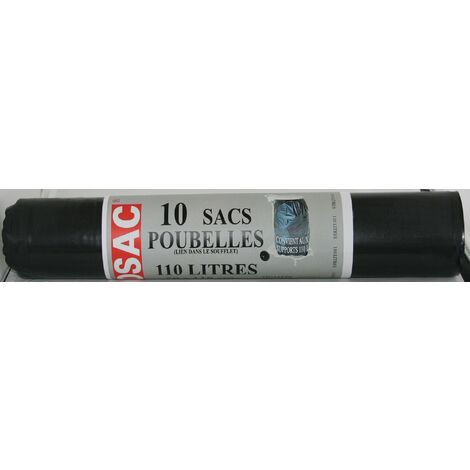 Sacs poubelles NF ENVIRONNEMENT 110L rouleau de 10 sacs - GECOSAC - 260
