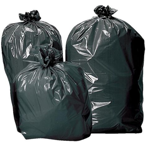 Sacs poubelles noirs à soufflets 110 litres 700x1075 mm épaisseur 35µ rouleau de 20 sacs