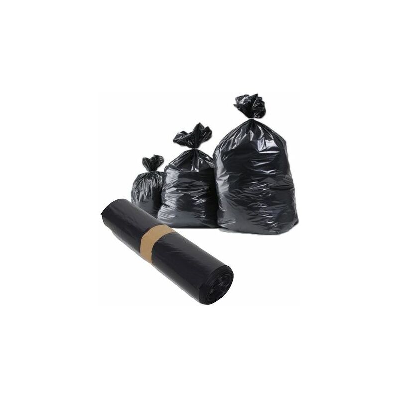 200 sacs poubelle noirs 110l pebd standard - SAC110150 - Noir