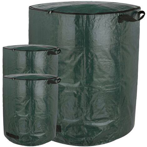 Sac poubelle de jardin réutilisable Navaris 150 litres - Set de 3 pièces -  Sac de