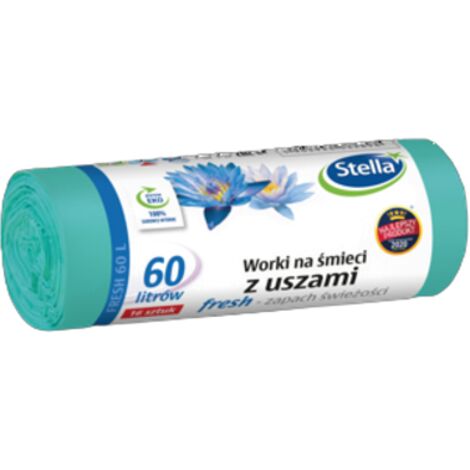 Sacs poubelles Stella avec poignées FRESH - parfum frais 60L 16 pièces