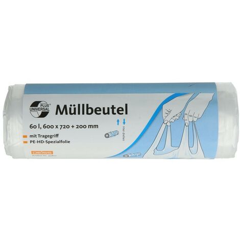 Sacs poubelles UNIVERSAL PLUS® avec poignée capacité 60 L