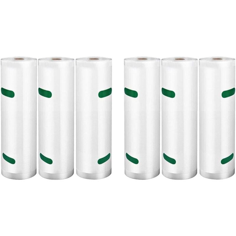 SNQ - Sacs pour Machine à sceller les aliments, 6 rouleaux, sacs de congélation réutilisables, bpa et lfgb, compatibles avec toute Machine à sceller