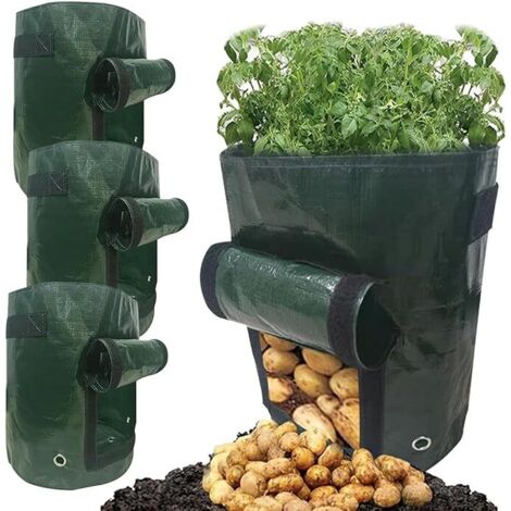 Sacs pour - Planteur respirant de 40 cm - Sac de culture avec poignée robuste - Prévention de la sureau à accès par le rabat - Idéal pour la culture de la verdure, du patio, du