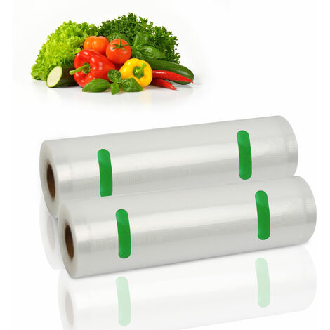 Sacs sous Vide Alimentaire 2 Rouleaux, 20 X 600 CM pour Appareil de Mise sous Vide, Réfrigérateur, Réutilisable rouleaux sous vide