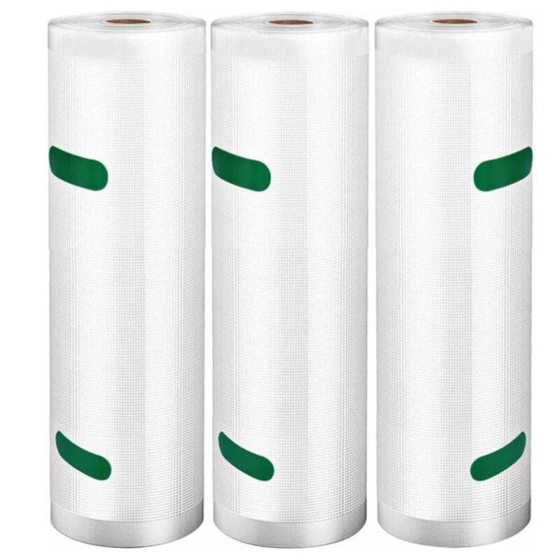 Sacs sous Vide Alimentaire 3 Rouleaux, Sacs sous Vide 20 x 500 cm pour Appareil de Mise sous Vide, Cuisiner au Micro-onde, Réfrigérateur,