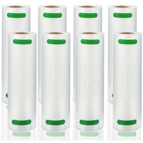 Sacs sous Vide Alimentaire 8 Rouleaux, 20 X 600 CM pour Appareil de Mise sous Vide, Réfrigérateur, Réutilisable rouleaux sous vide