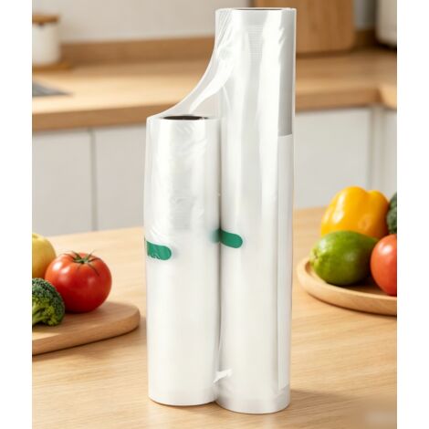 Sacs sous vide alimentaire Aigostar, rouleau de film découpable, texture maille, conservation longue durée des aliments, compatible machine de scellage sous vide