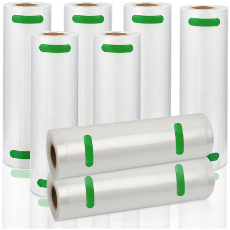 Sacs sous Vide Alimentaire, Sacs sous Vide 20 X 600 CM Approuvé par la FDA sans BPA, pour Appareil de Mise sous Vide, Cuisiner au Micro-onde, Réfrigérateur, Réutilisable-8 Rouleaux - Transparent