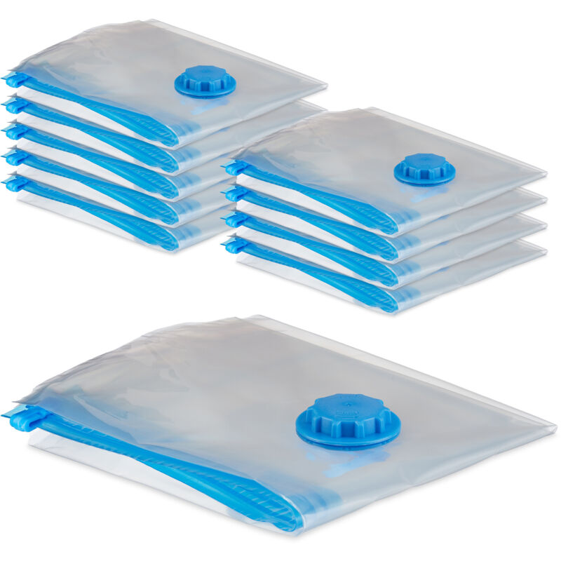 30 sacs sous vide, sacs de compression pour vêtements et couvertures, avec valve, transparents, en set de 30