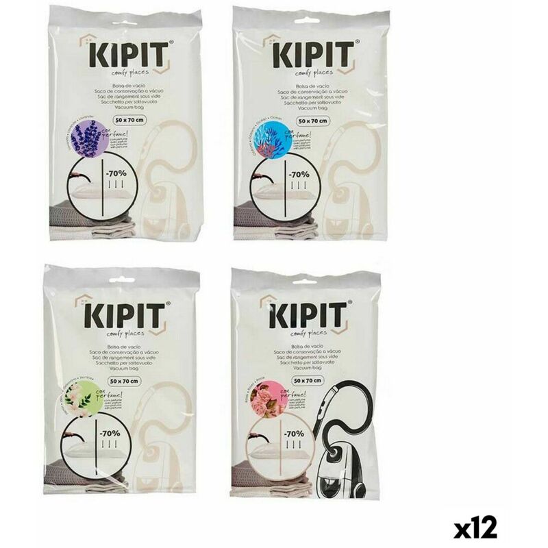 Kipit - Sacs sous vide transparents en plastique 50 x 70 cm (12 pièces)