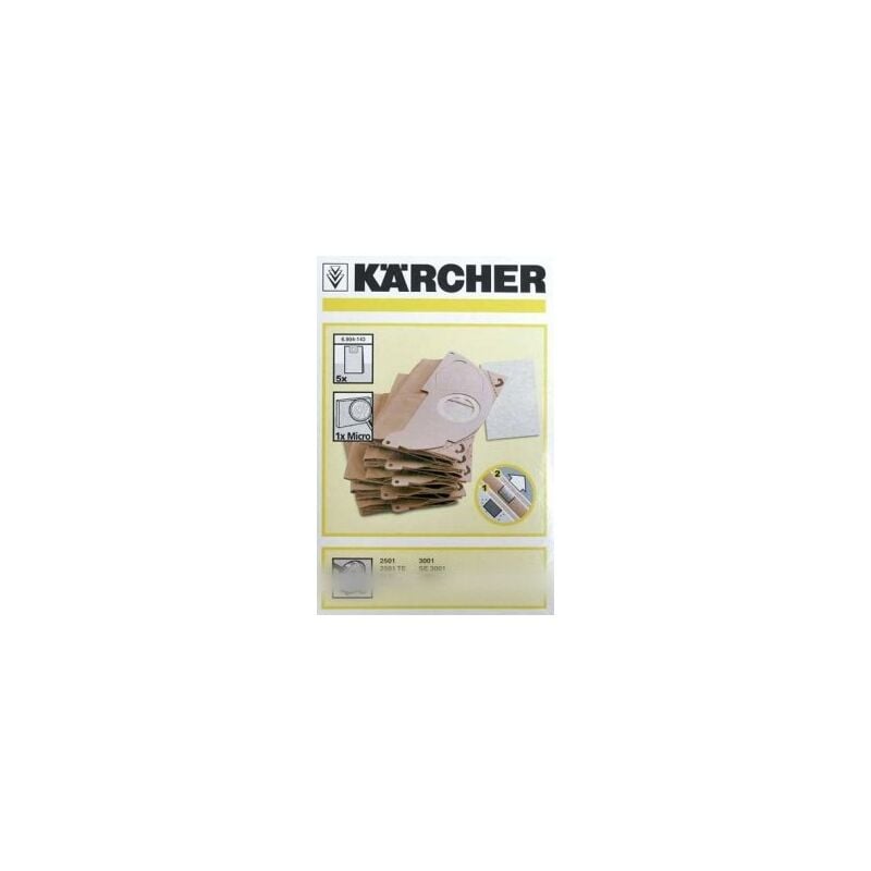 Lot de 5 sacs pour Aspirateur Karcher 69041430