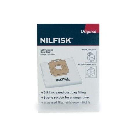 Sacs(x4) extreme king + Pré-filtre pour Aspirateur NILFISK ADVANCE 1470286500