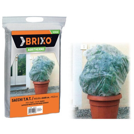 Sacuchos protectores Agrithermo Brixo 60x80 cm – Pack de 6 unidades en TNT 17 g/m² para plantas delicadas