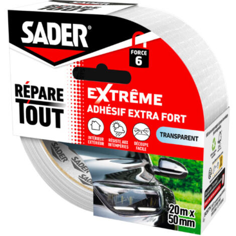 SADER ADHESIF REPARE TOUT EXTREME TRANSPARENT 20M x50mm