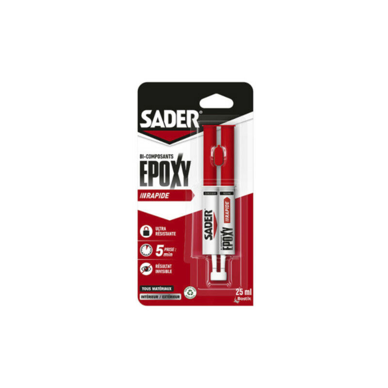 

SADER Cola epoxi bicomponente en jeringa - 25ml - Transparent