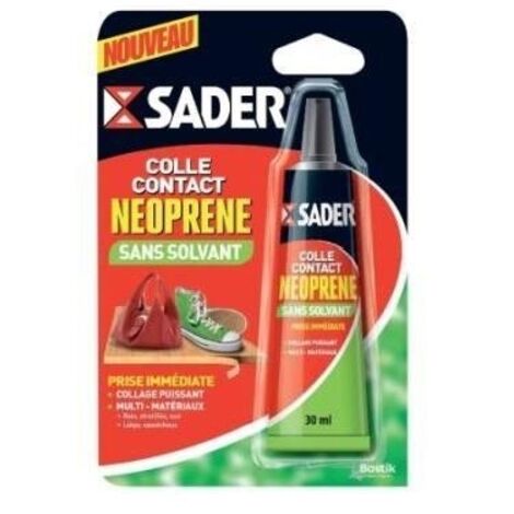 SADER - Colle contact type néoprène sans solvant 30 ml