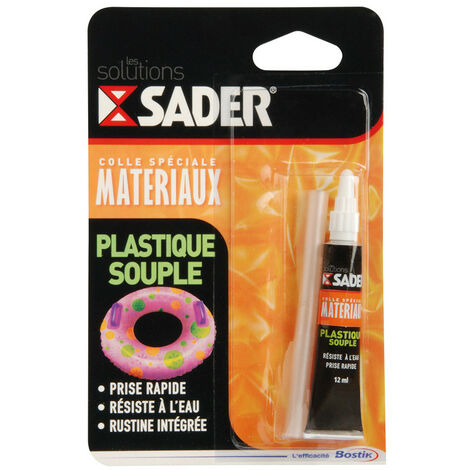 Sader – Colle multi-usage 12ml – Pour PVC souple et caoutchouc – Résistante à l'eau et aux vibrations – Prise rapide en 5 minutes