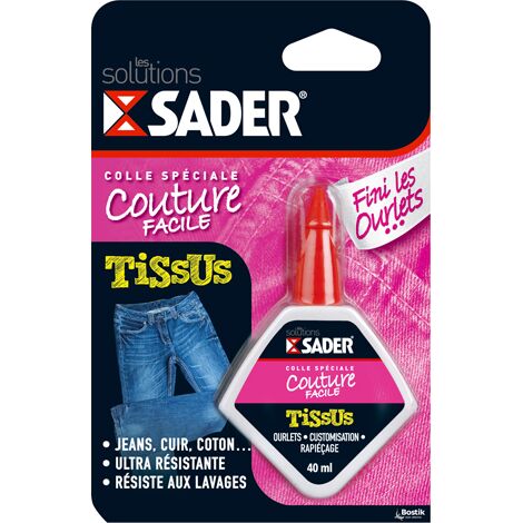 SADER - Colle tissus finis les ourlets flacon 40ml