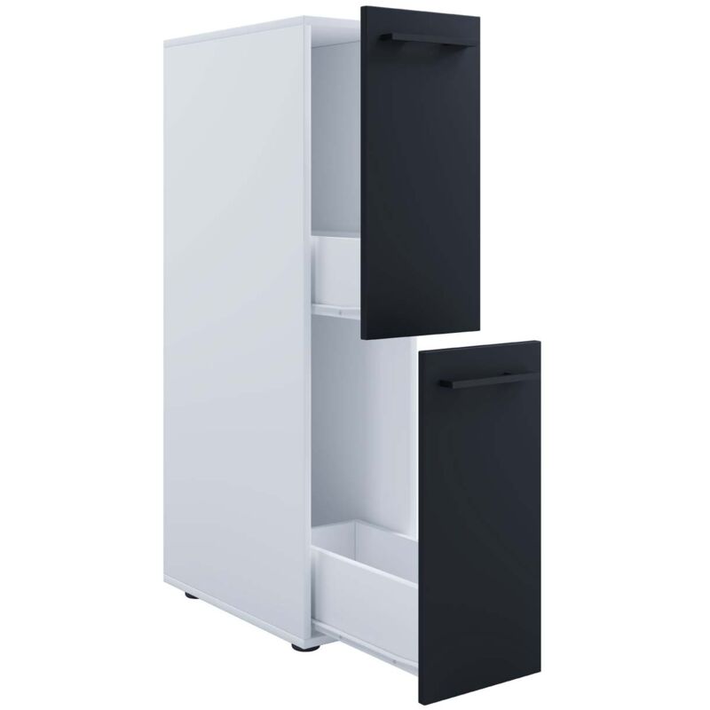 Ebuy24 - Bobine Midischrank Sadilo h. 110 x l. 25 x p. 50 cm Blanc / noir