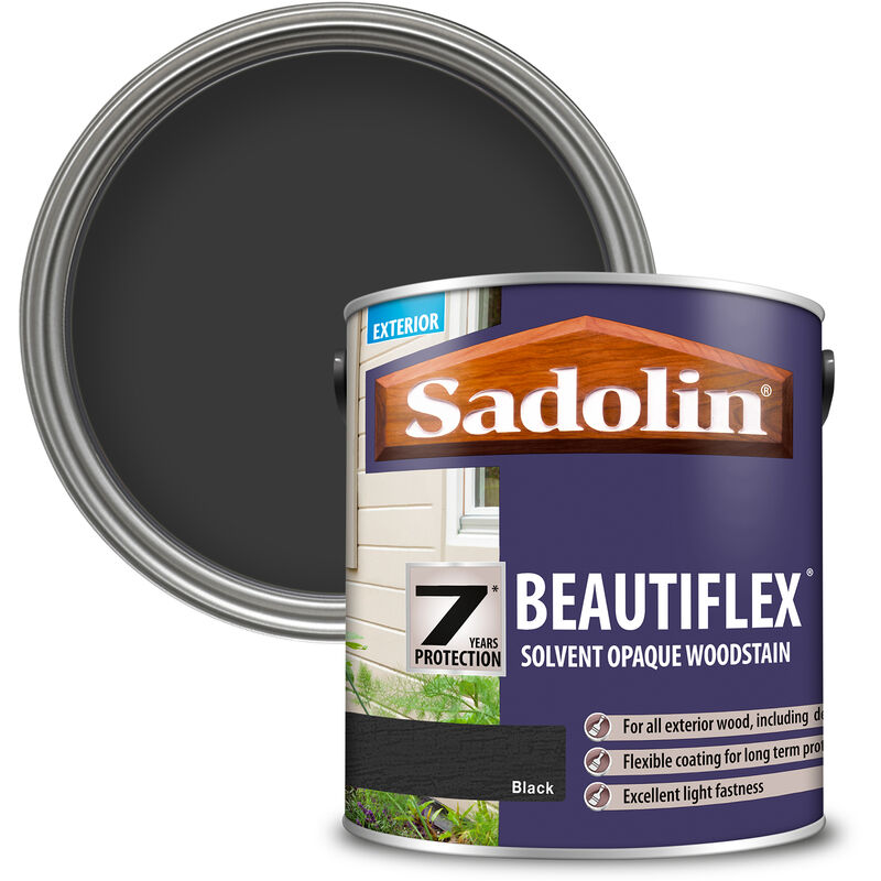 Beautiflex Solvent Opaque Woodstain - Black - 2.5L - Sadolin