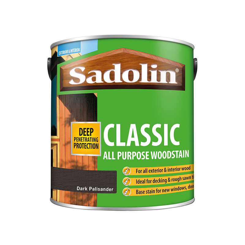 Sadolin - Classic All Purpose Woodstain - Dark Palisander - 2.5L - Dark Palisander