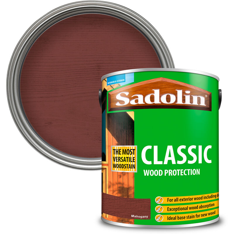 Classic All Purpose Woodstain - Mahogany - 5L - Mahogany - Sadolin