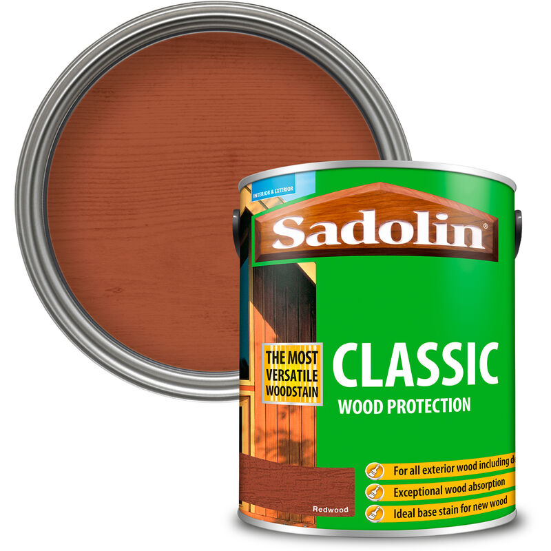 Classic All Purpose Woodstain - Redwood - 5L - Redwood - Sadolin