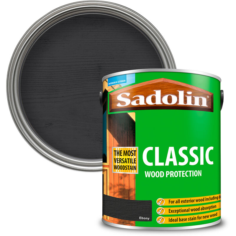 Classic All Purpose Woodstain - Ebony - 5L - Ebony - Sadolin