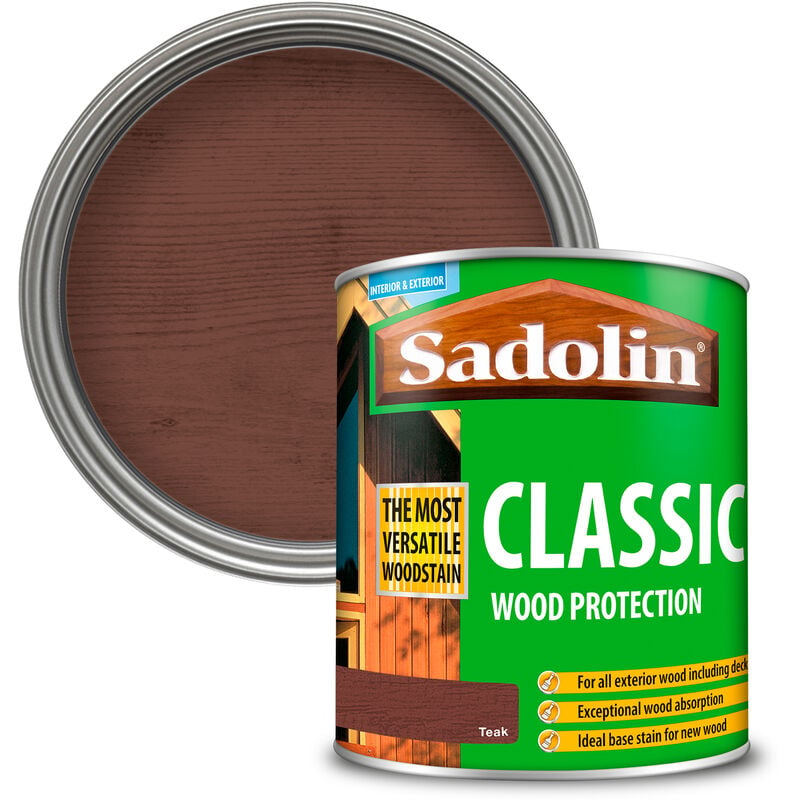 Sadolin - Classic All Purpose Woodstain - Teak - 1L - Teak