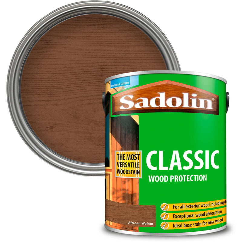 Sadolin - Classic All Purpose Woodstain - African Walnut - 5L - African Walnut