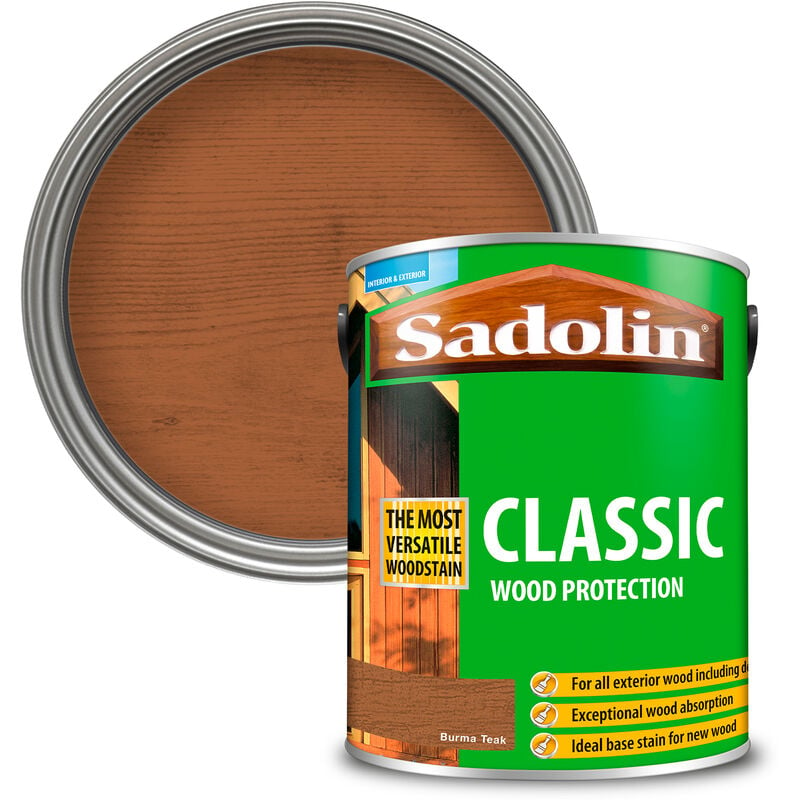 Classic All Purpose Woodstain - Burma Teak - 5L - Burma Teak - Sadolin