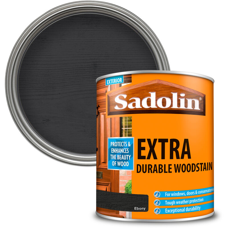 Sadolin - Extra Durable Woodstain - Ebony - 1L - Ebony