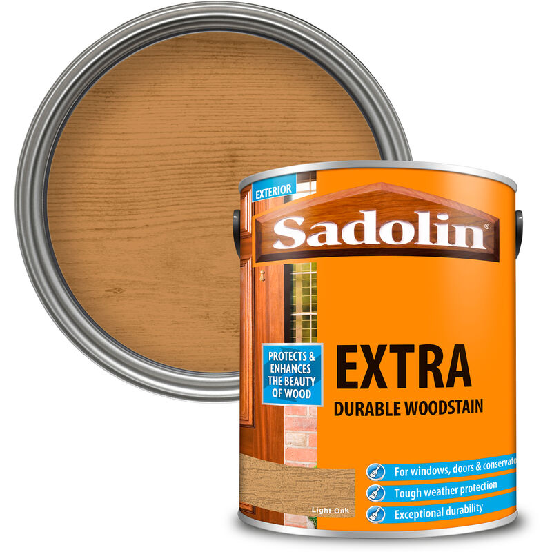 Sadolin - Extra Durable Woodstain - Light Oak - 5L - Light Oak