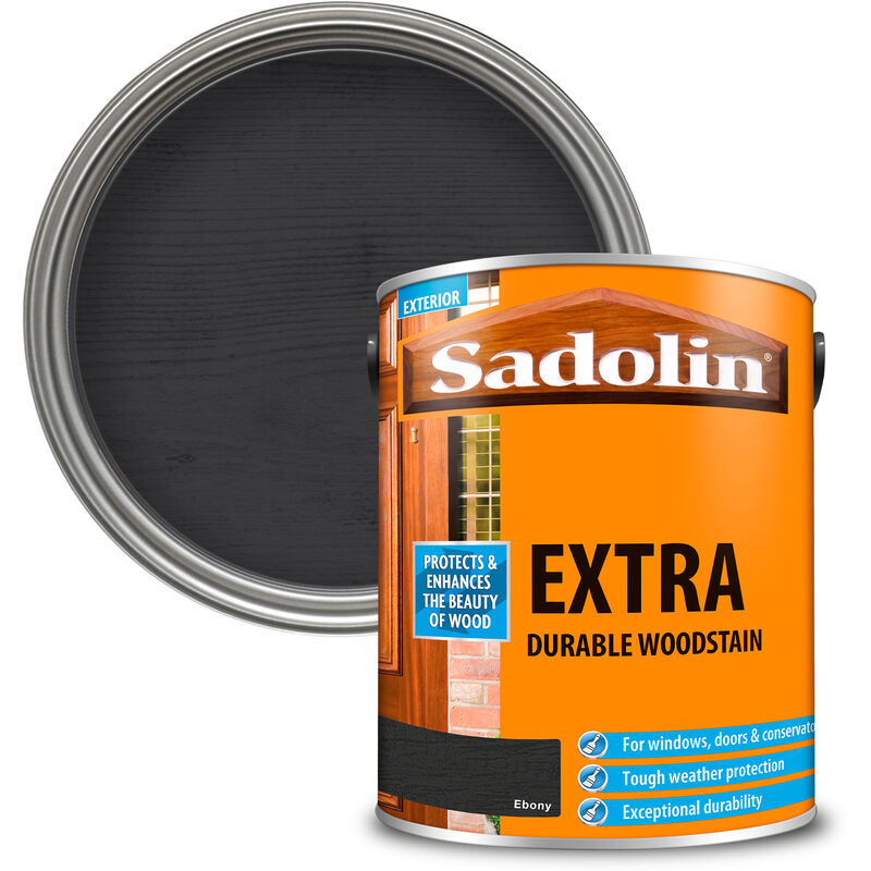 Sadolin - Extra Durable Woodstain - Ebony - 5L - Ebony