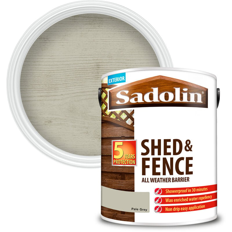 Sadolin - Shed and Fence Protector All Weather Barrier - Pale Grey - 5L - Pale Grey