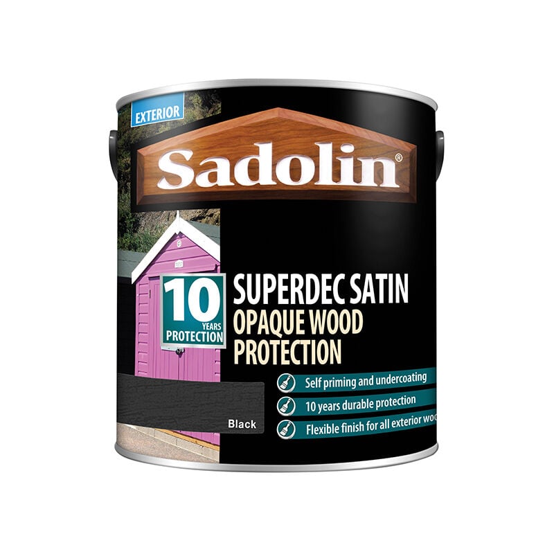 Sadolin - Superdec Opaque Wood Protection Black Satin 2.5 litre SAD5028829