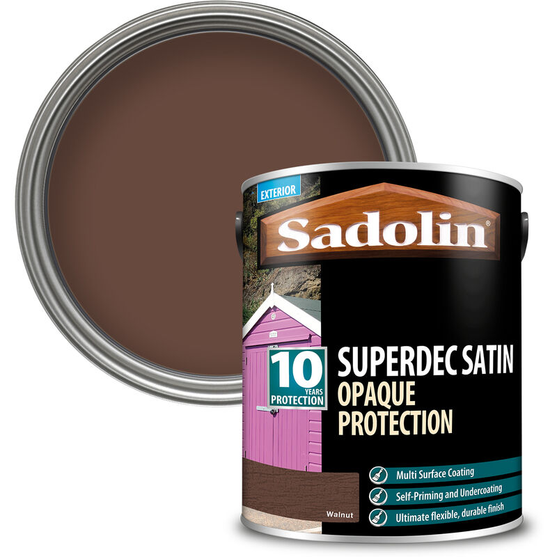 Sadolin - Superdec Satin Opaque Wood Protection - Walnut - 5L - Walnut