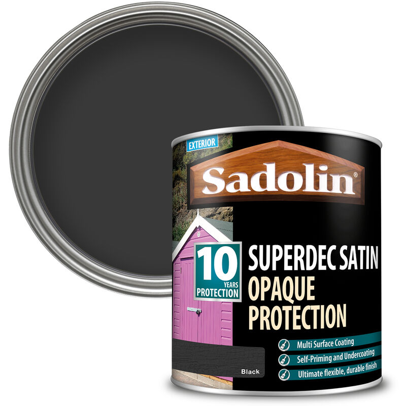 Sadolin - Superdec Opaque Wood Protection Black Satin 1 litre SAD5028828